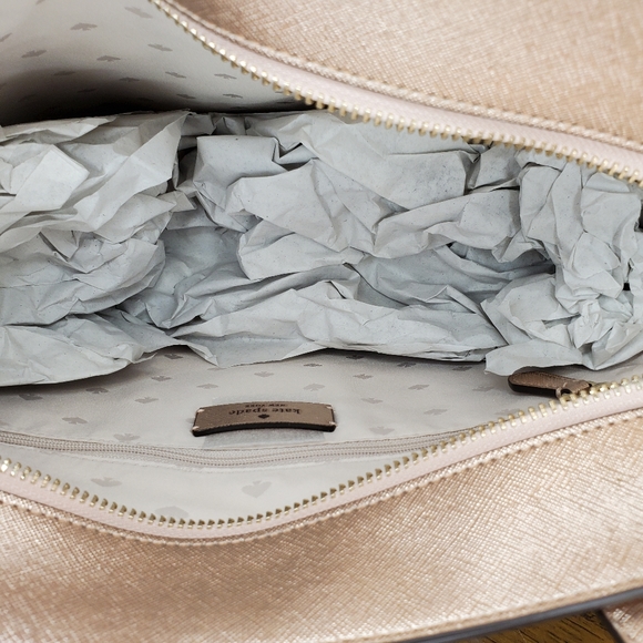 NWT kate spade Tinsel rose gold Glitter Shoulder Tote Bag Handbag Holiday - Picture 6 of 6